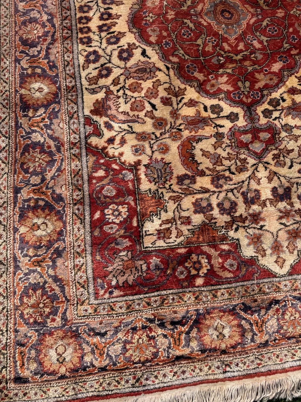 Dywan perski Qom, jedwab czerwony, bawełna, Turcja, 185x122 cm, lata 60. - 304295