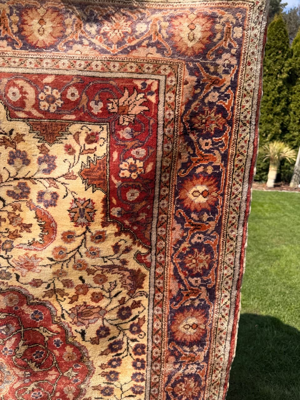 Dywan perski Qom, jedwab czerwony, bawełna, Turcja, 185x122 cm, lata 60. - 304293