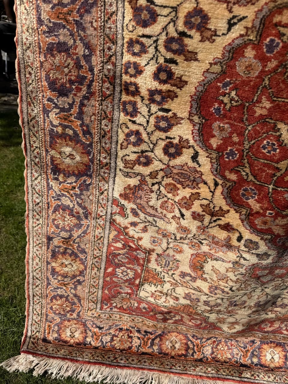 Dywan perski Qom, jedwab czerwony, bawełna, Turcja, 185x122 cm, lata 60. - 304289