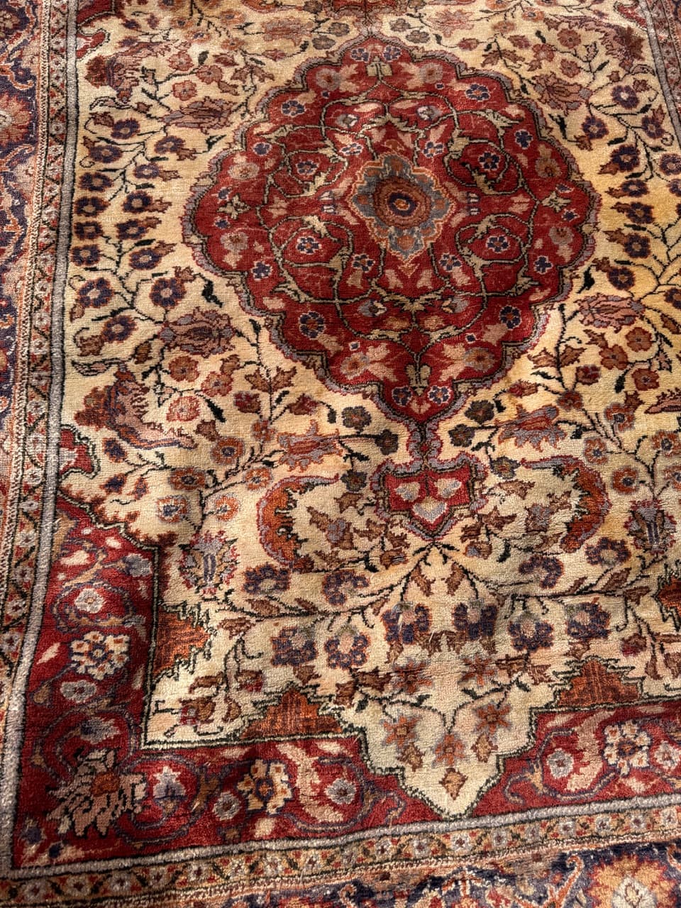 Dywan perski Qom, jedwab czerwony, bawełna, Turcja, 185x122 cm, lata 60. - 304297