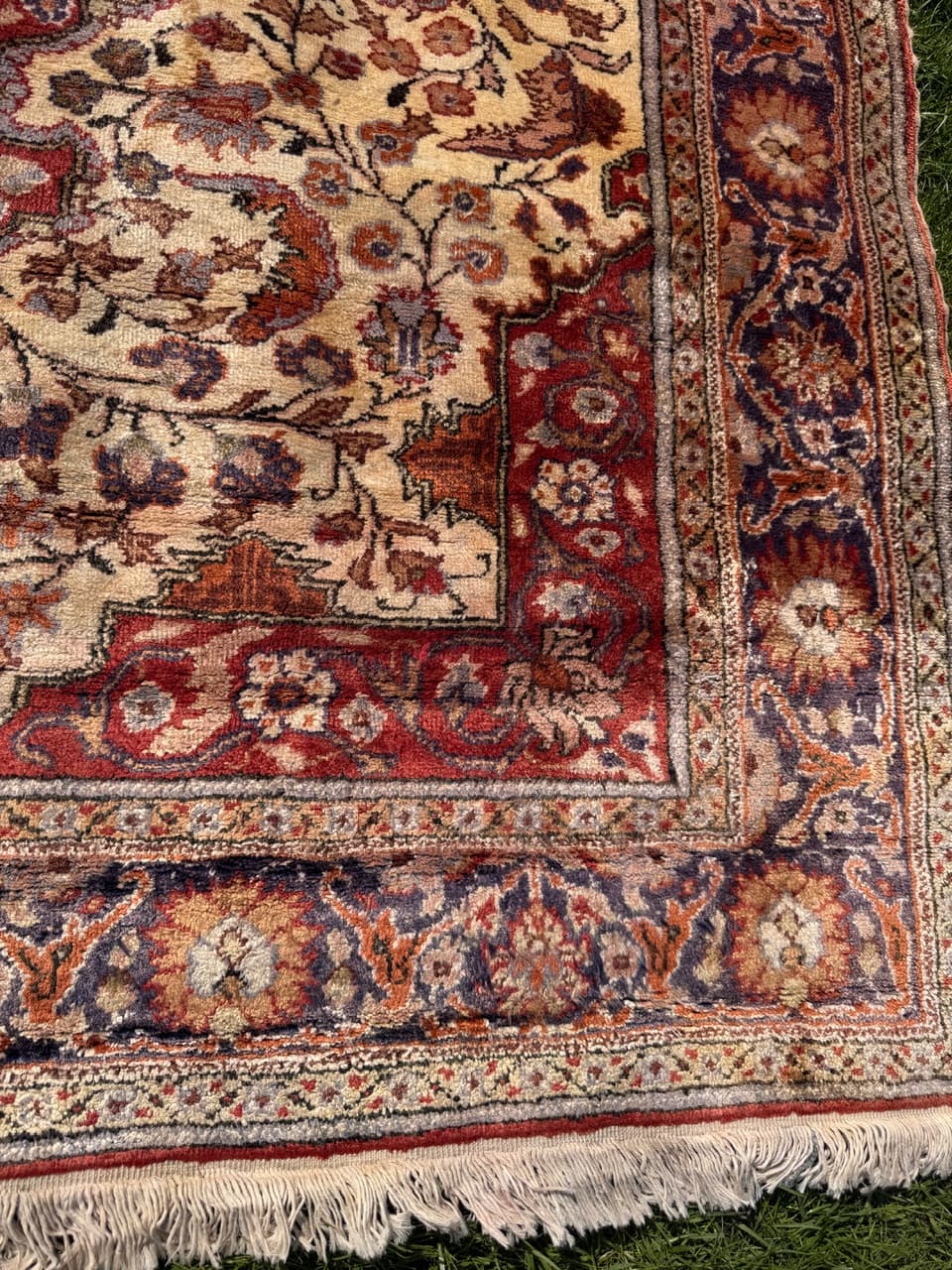 Dywan perski Qom, jedwab czerwony, bawełna, Turcja, 185x122 cm, lata 60. - 304291