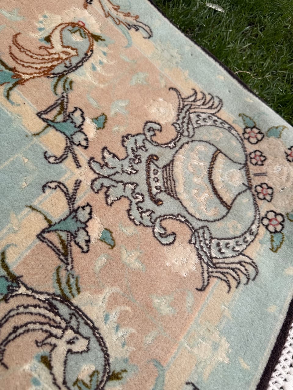 Carpet Tabriz Raj, 310x200 cm, black cashmere wool, silk, Iran - 304341