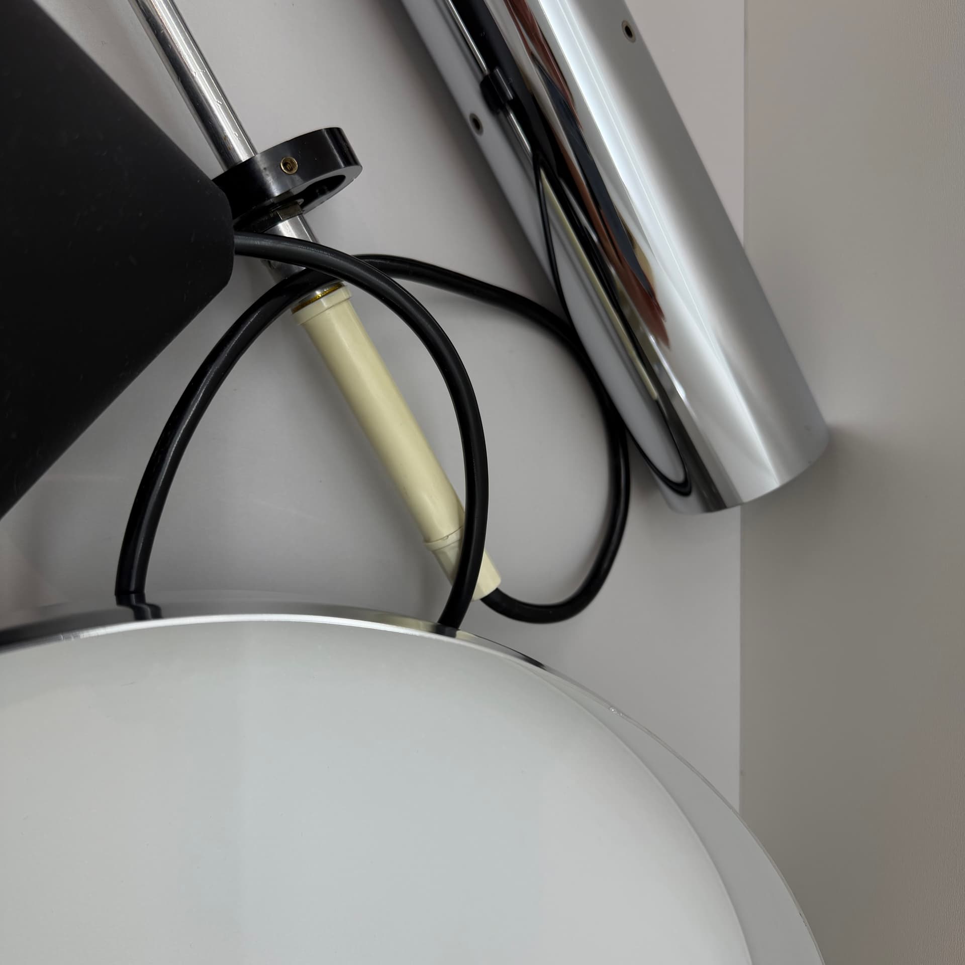 Pendant Lamp Space Age, silver aluminum, chromed steel, Staff Leuchten, Germany, 1970s. - 304443