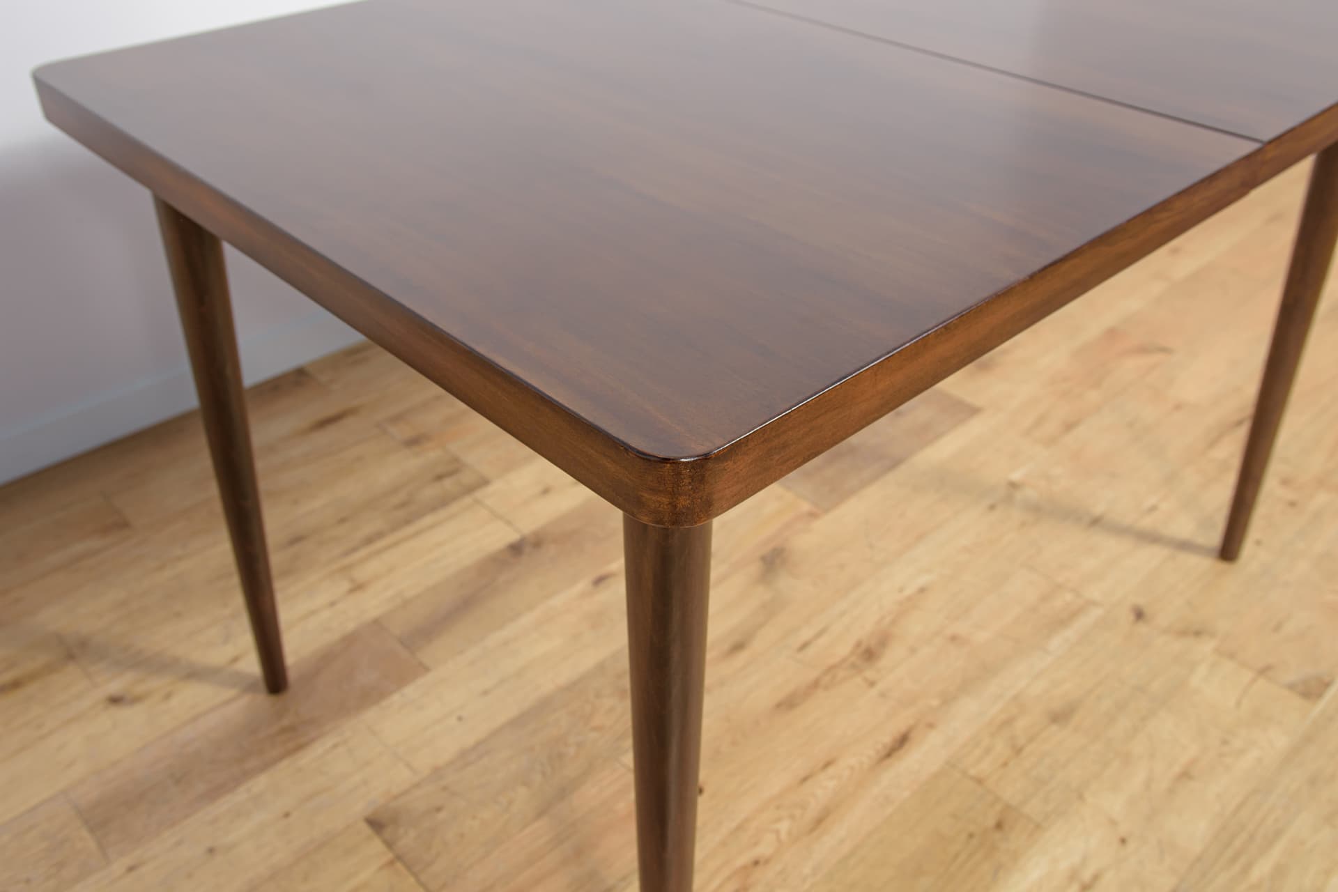 Extendable table, brown walnut, beech, by B. Landsman, H. Nepozitek, Jitona, Czechoslovakia, 1960s. - 304510