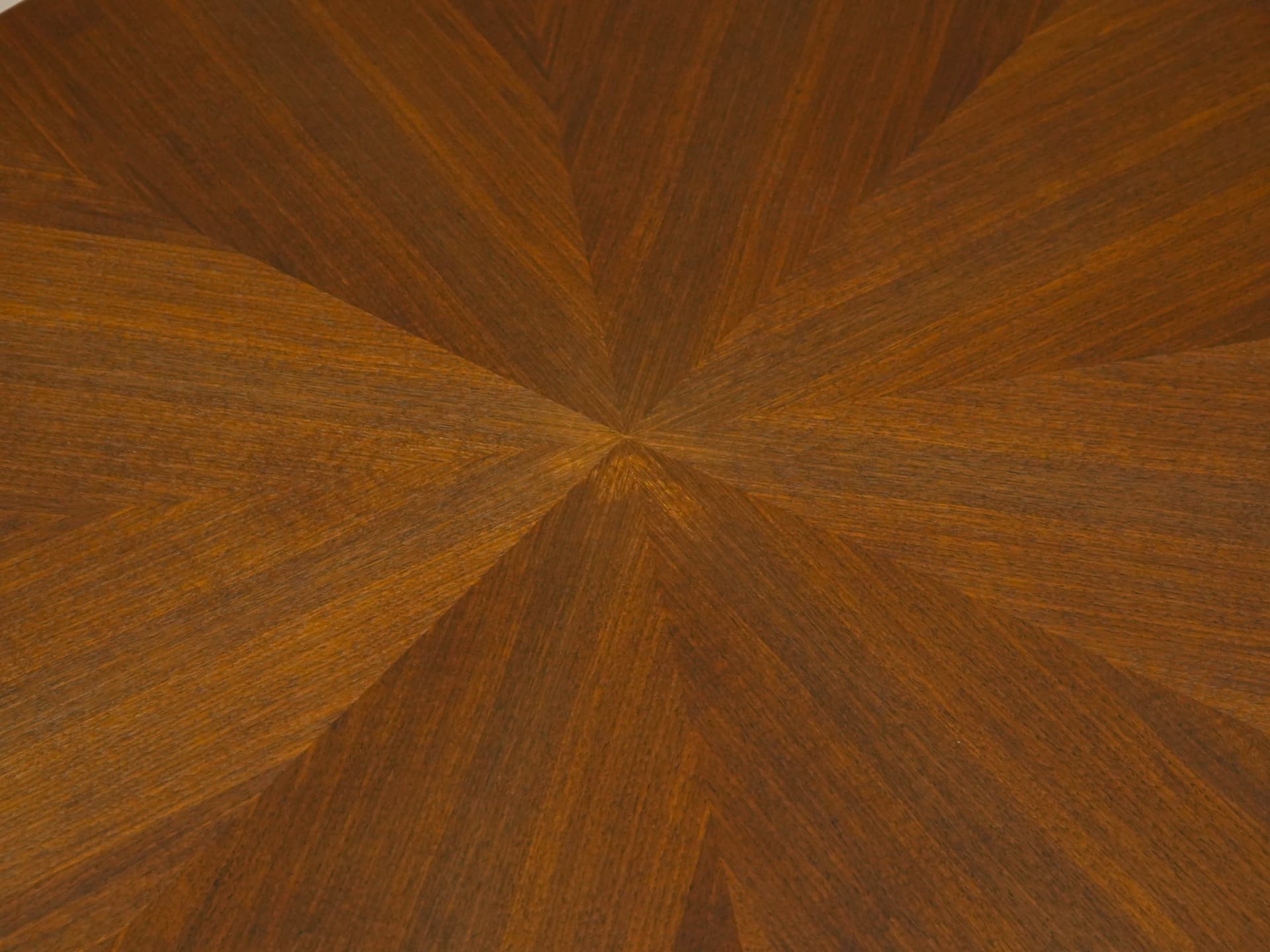 Round table, brown teak, brushed silver aluminum, Denmark, 1970s. - 304576