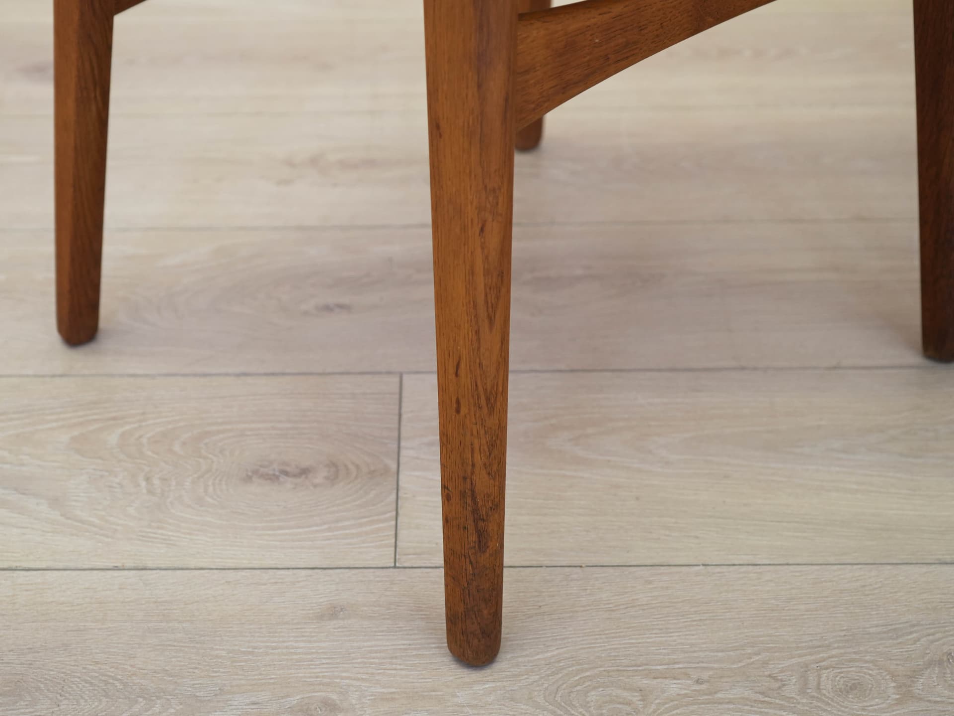 Set of four chairs CH30, brown teak, light oak, grey-blue fabric, by H. Wegner, Denmark, 1960s. - 304596