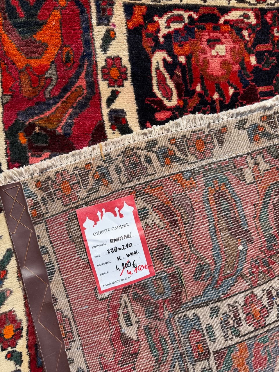 Persian Rug Bahtiari 330x210 cm, red wool, Iran - 304637