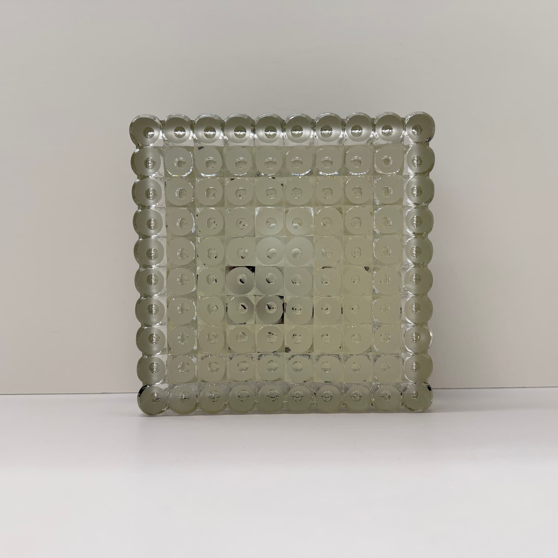 Wall or Ceiling Lamp, transparent glass, black metal, Staff Leuchten, Germany, 1970s. - 304678