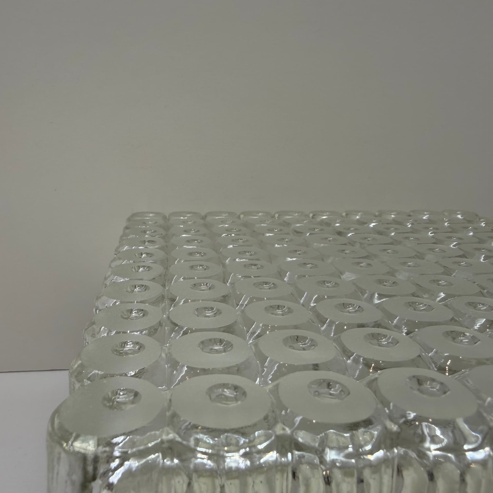 Wall or Ceiling Lamp, transparent glass, black metal, Staff Leuchten, Germany, 1970s. - 304675