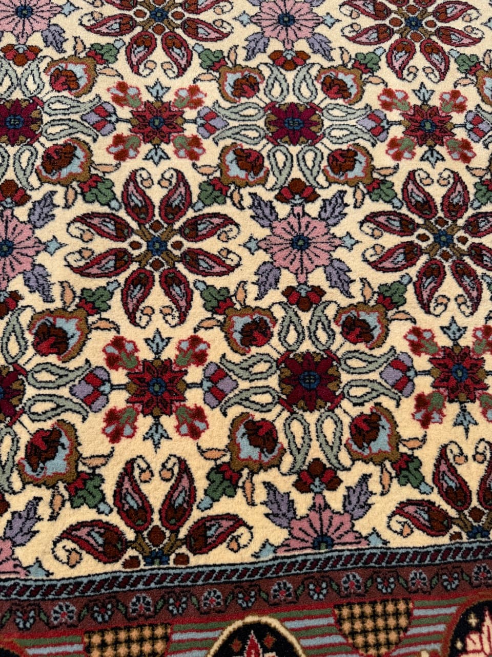 Persian Rug Bidjar 245x170 cm, beige, cashmere wool, Iran - 304755