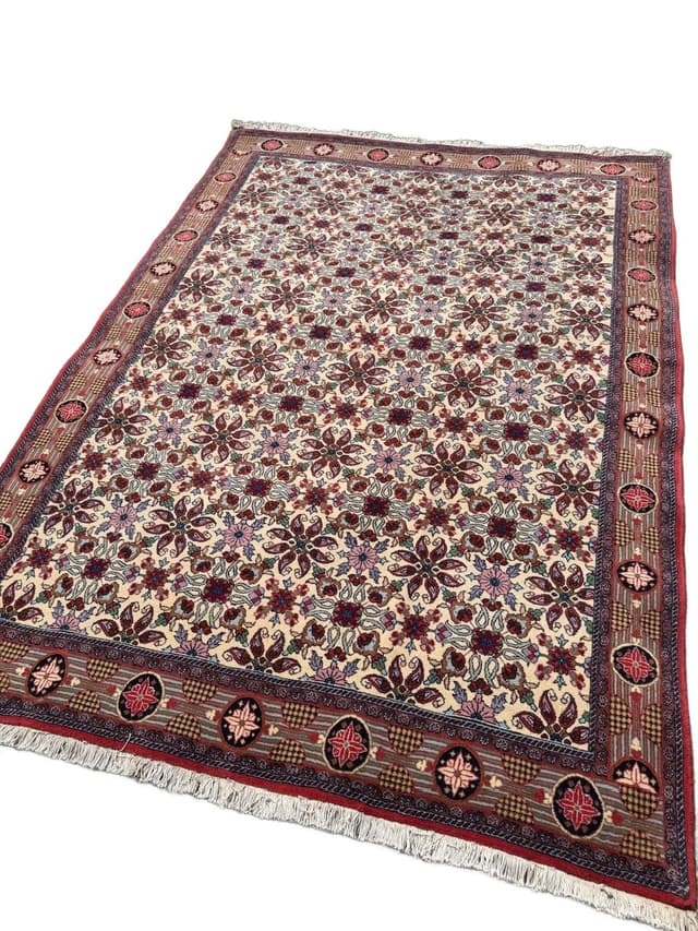 Persian Rug Bidjar 245x170 cm, beige, cashmere wool, Iran - DIMENSION