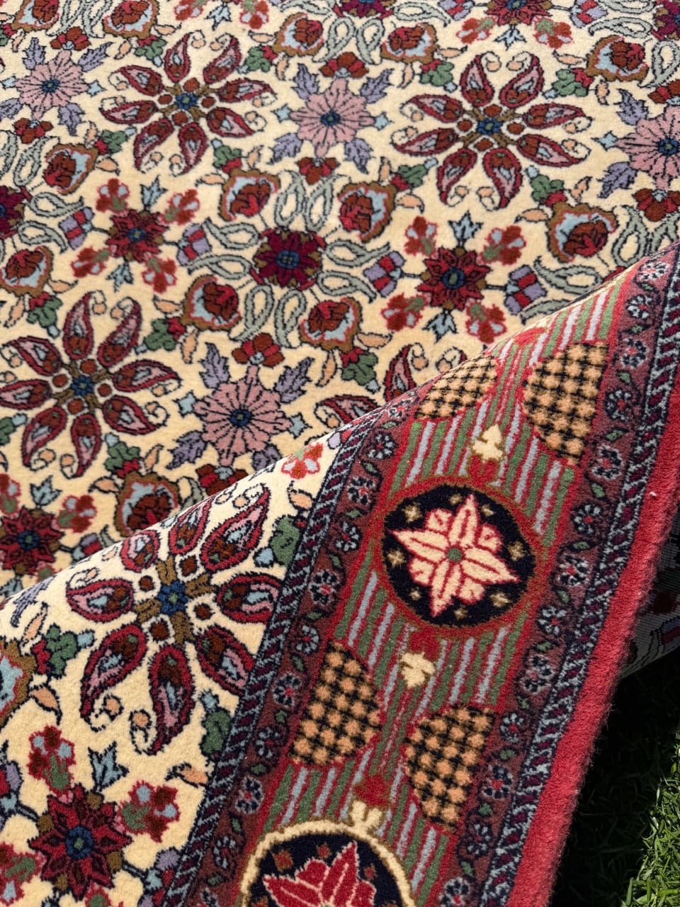Persian Rug Bidjar 245x170 cm, beige, cashmere wool, Iran - 304747