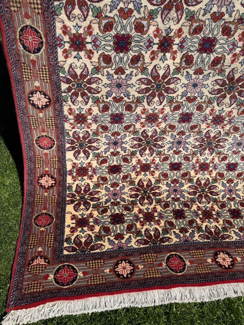 Persian Rug Bidjar 245x170 cm, beige, cashmere wool, Iran - 304751