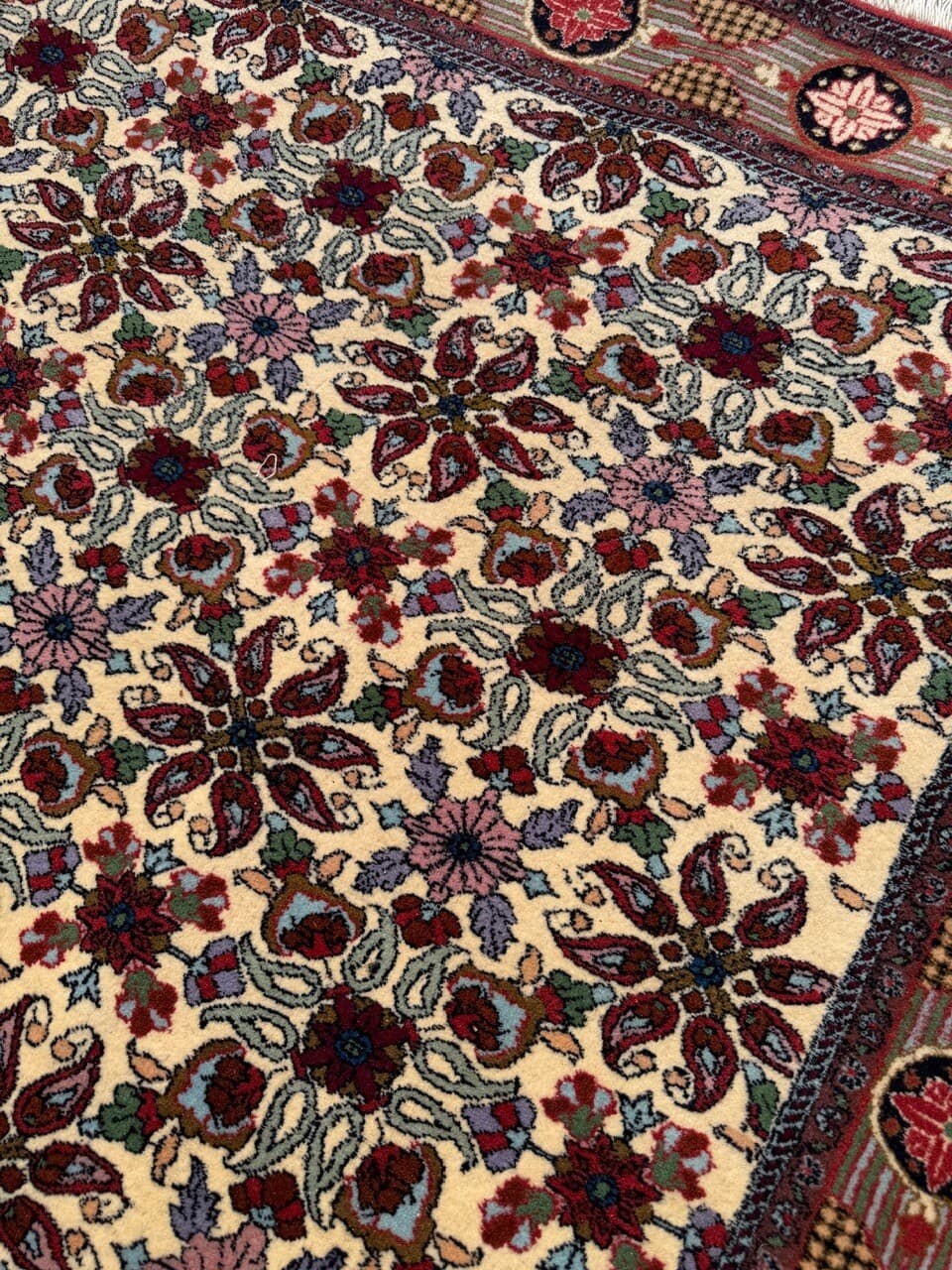 Persian Rug Bidjar 245x170 cm, beige, cashmere wool, Iran - 304746