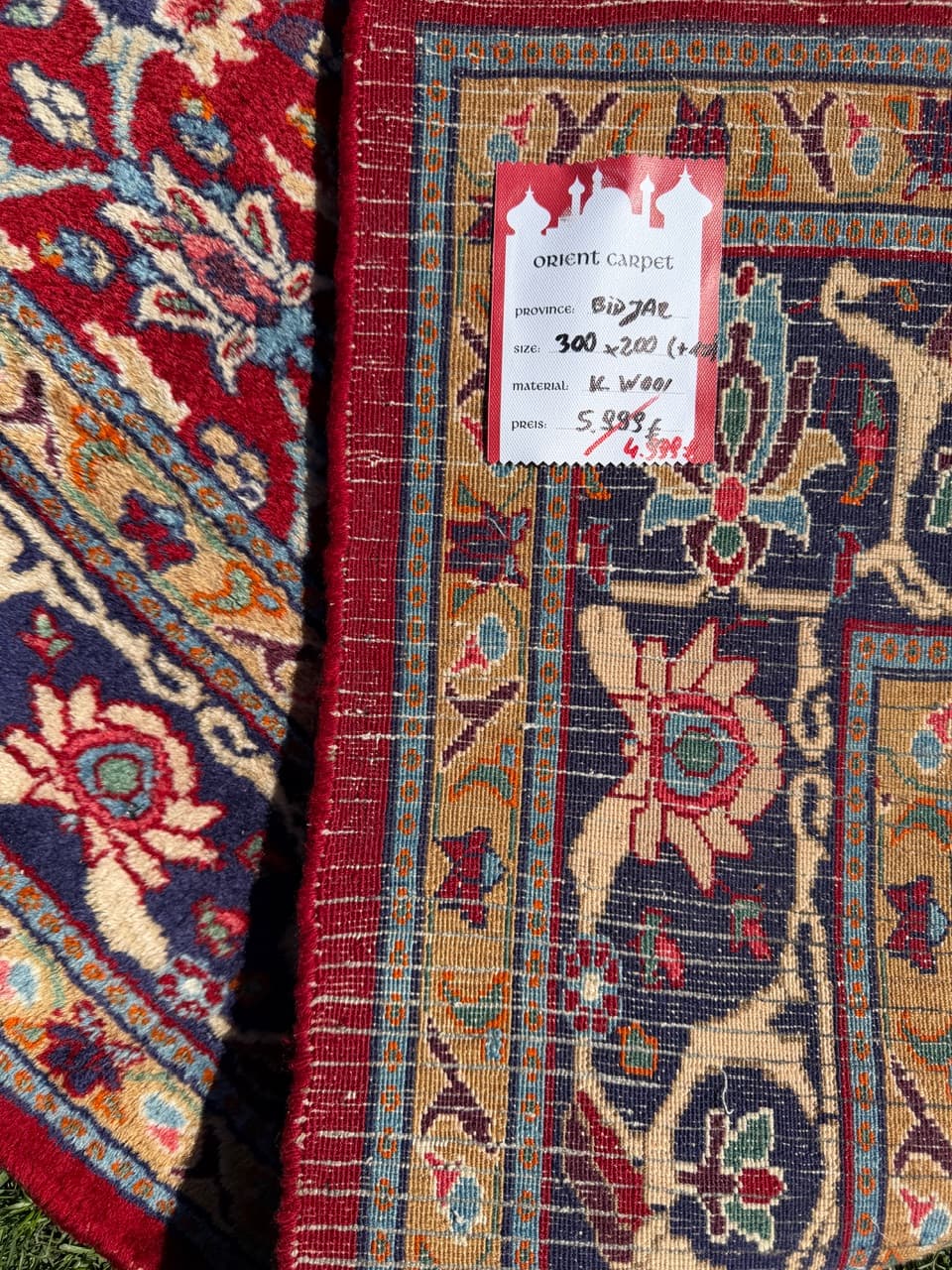 Rug Bidjar, red, cashmere wool, Iran, 310x200 cm - 304804