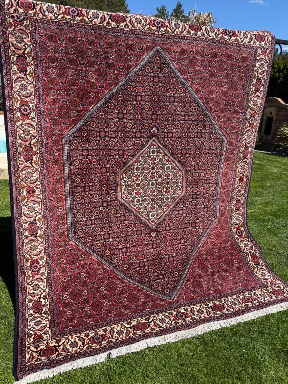 Rug Bidjar 260x200 cm, burgundy, cashmere wool, Iran - 304811