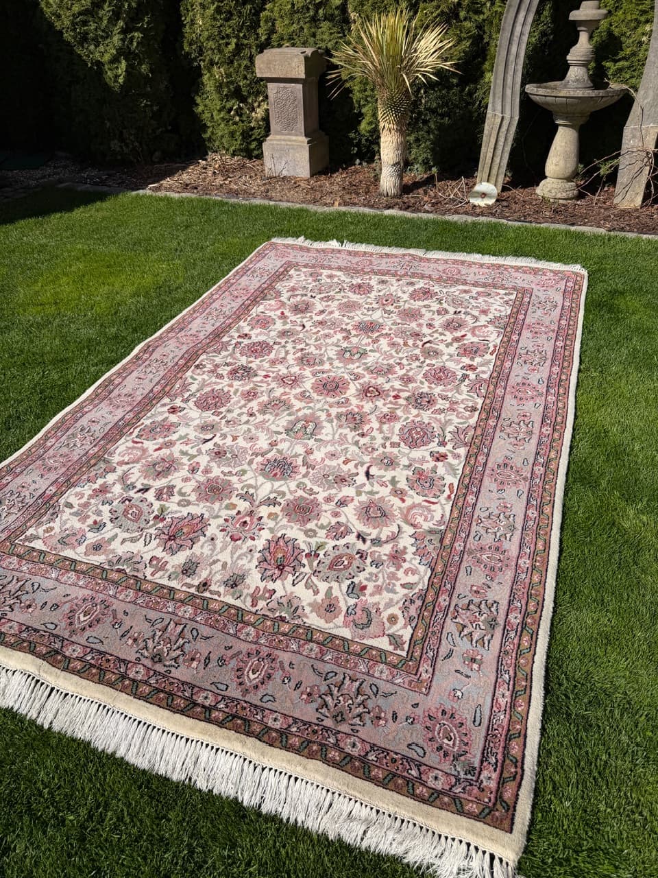 Dywan Indo Keshan, 300x190 cm, beżowy, wełna, Indie - 304842