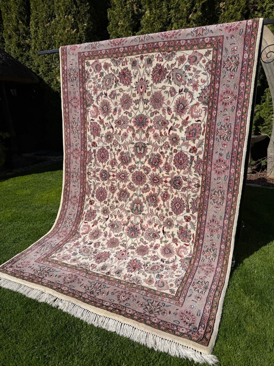 Dywan Indo Keshan, 300x190 cm, beżowy, wełna, Indie - 304833