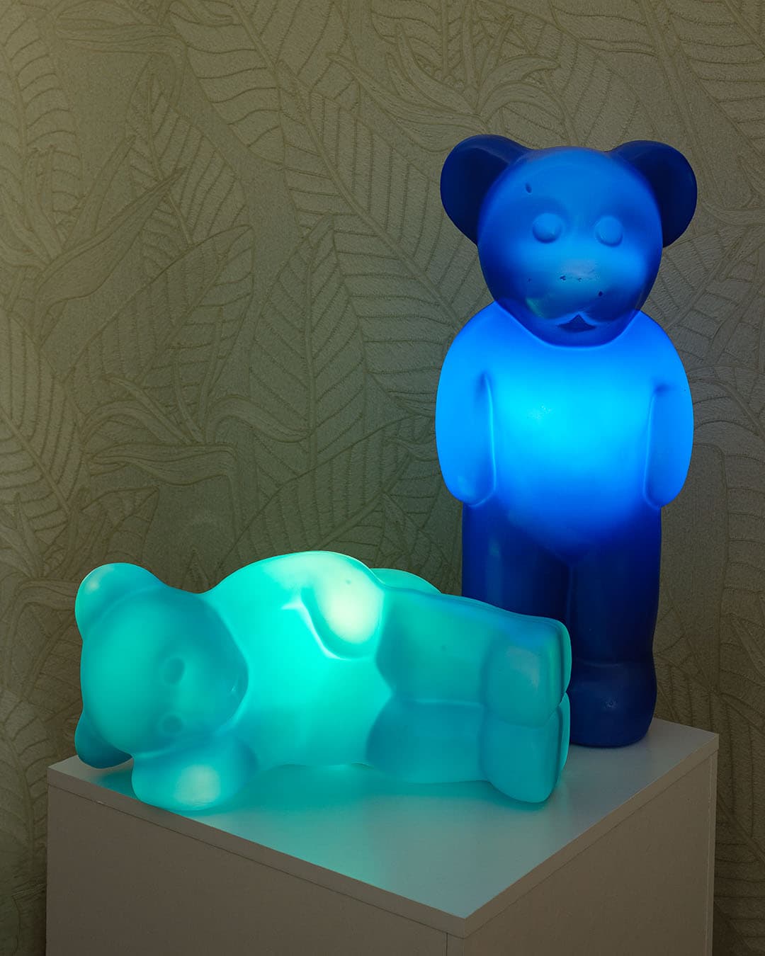 Zestaw lamp stołowych Lumibar, niebieski i turkusowy, plastik, Niemcy, lata 80. - 304906