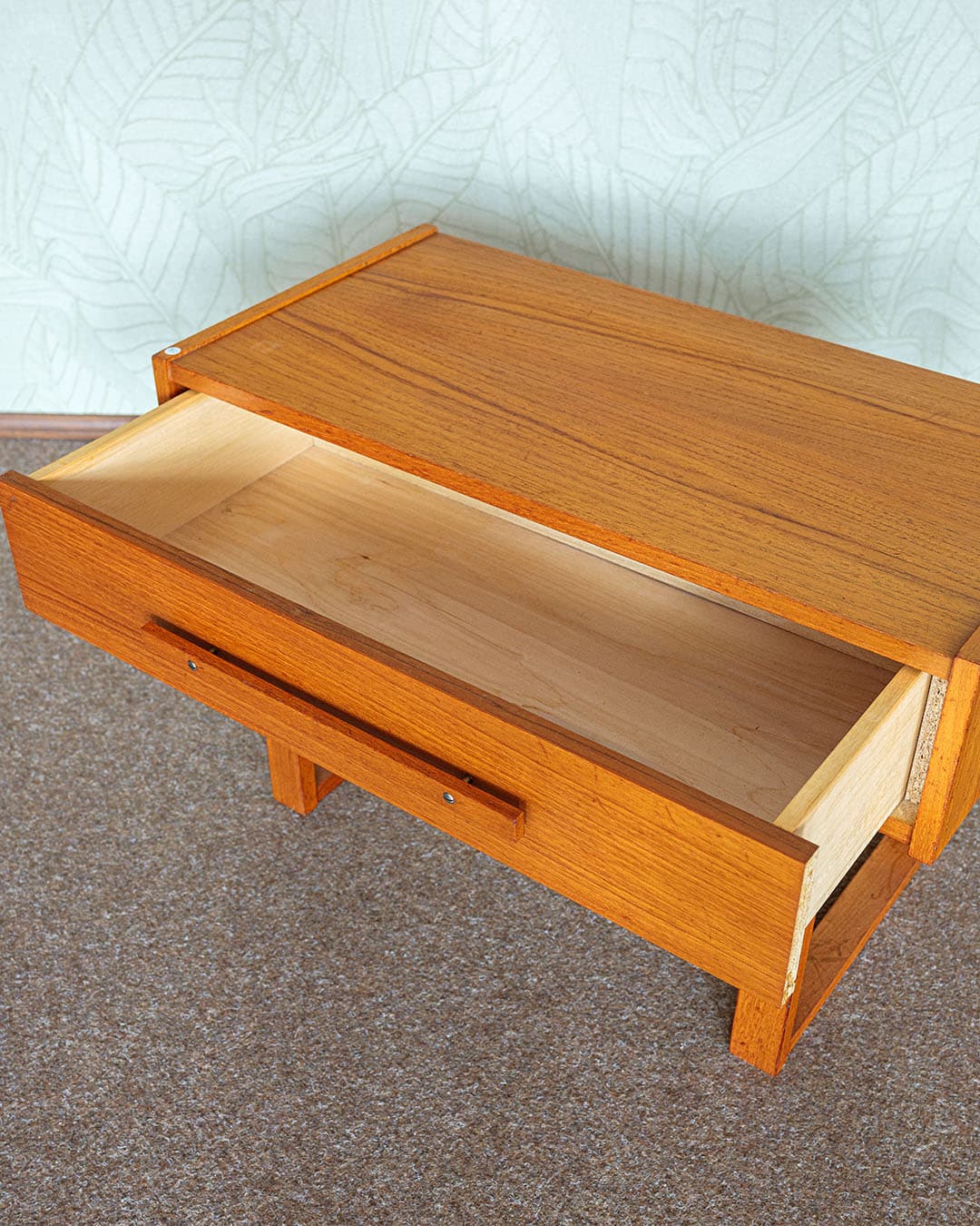 Szafka nocna, teak brązowy, proj. H. Jensen & T. Valeur, Dania, lata 70. - 304957