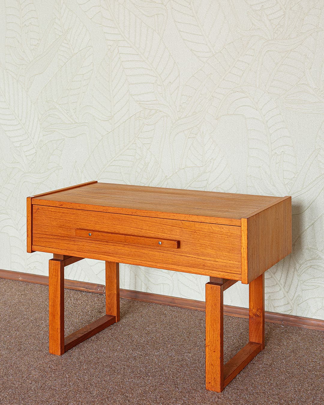 Szafka nocna, teak brązowy, proj. H. Jensen & T. Valeur, Dania, lata 70. - 304955