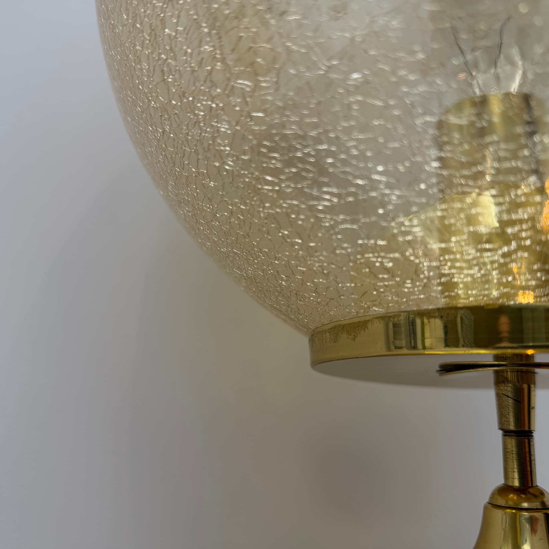 Table Lamp Space Age, amber glass, gold brass, steel, Germany, 1970s. - 304974
