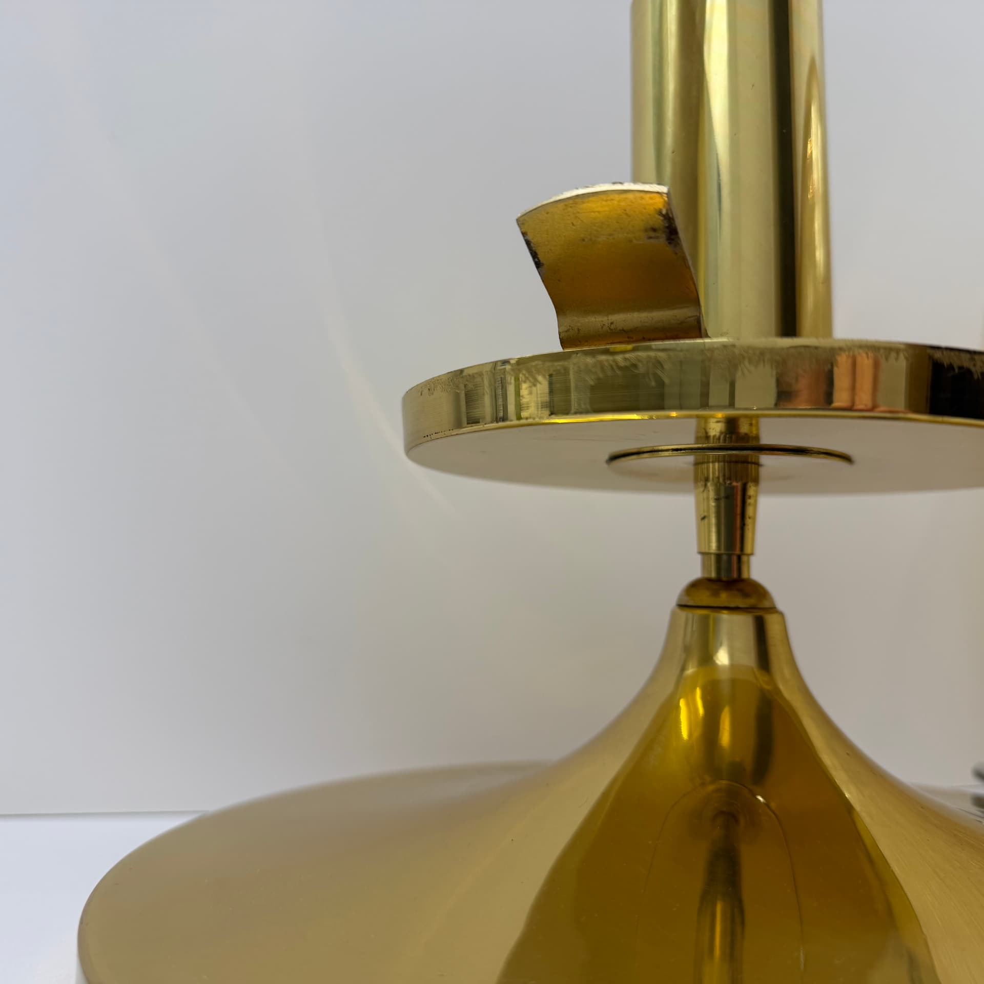 Table Lamp Space Age, amber glass, gold brass, steel, Germany, 1970s. - 304979