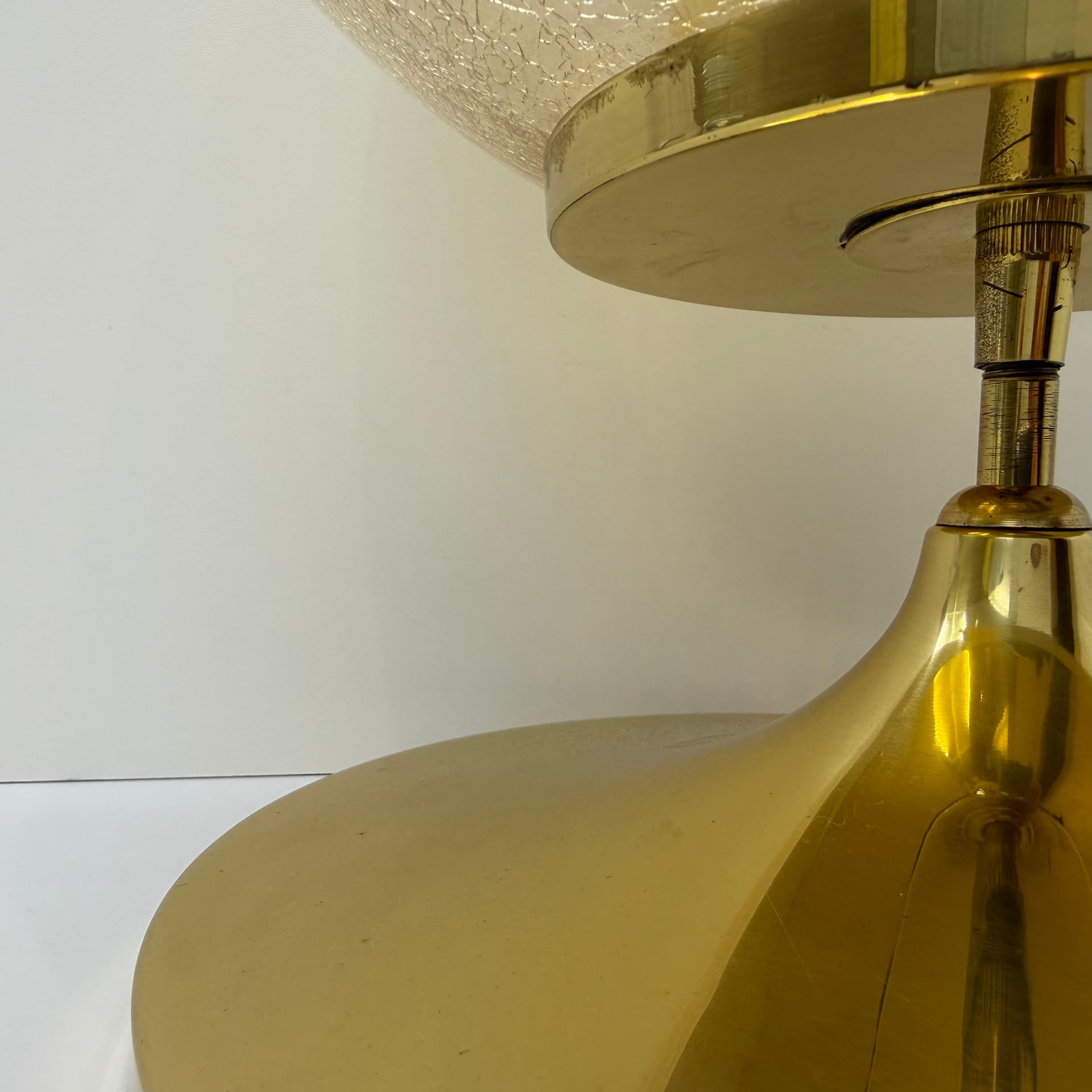 Table Lamp Space Age, amber glass, gold brass, steel, Germany, 1970s. - 304971