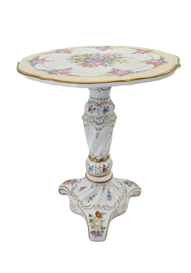 Side Table, White, Porcelain, Germany, 1970s - DIMENSION