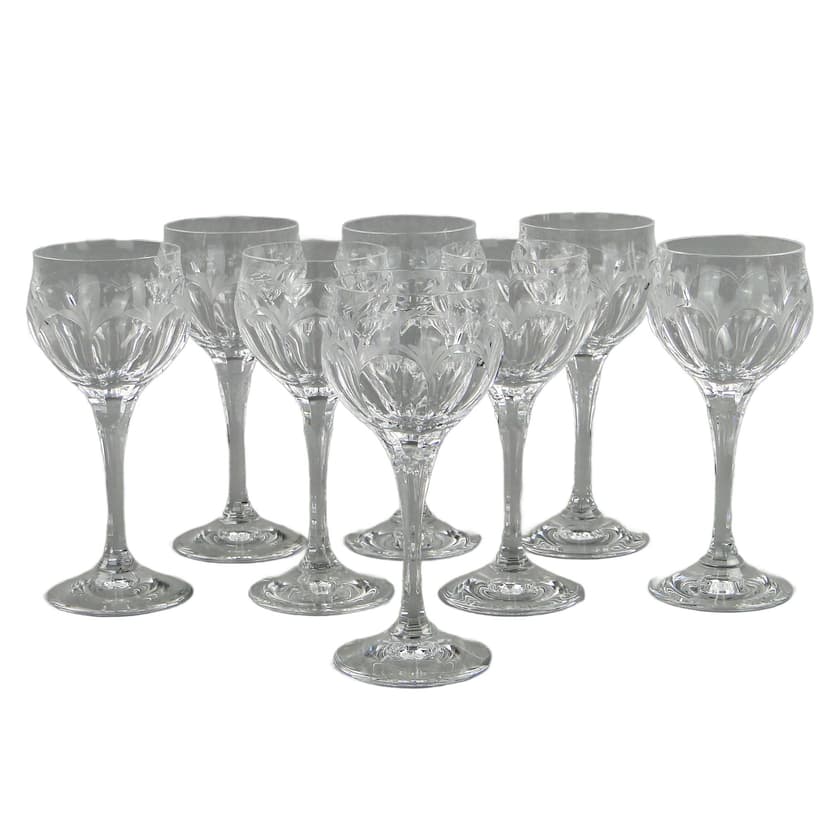 Komplet kieliszków do wina, kryształ transparentny, Bohemia, Czechy, lata 70.
