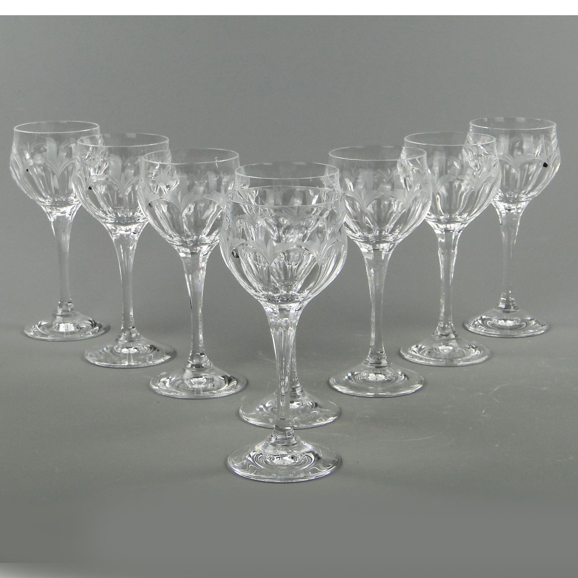 Komplet kieliszków do wina, kryształ transparentny, Bohemia, Czechy, lata 70. - 2386