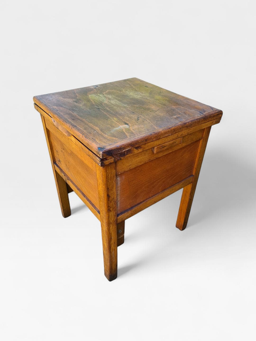 Step stool, brown wood, metal, 1970s - 306076