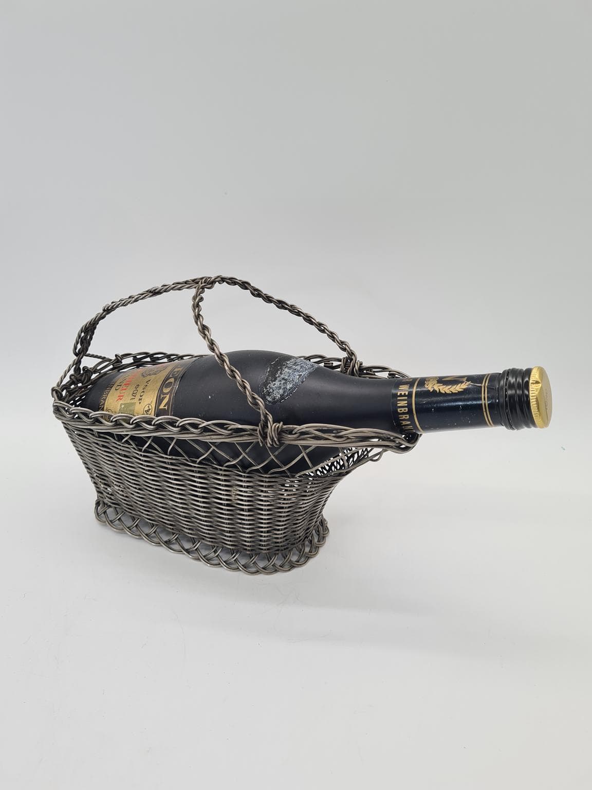 Set of two wine baskets, silver metal, France, 1970s - 305175