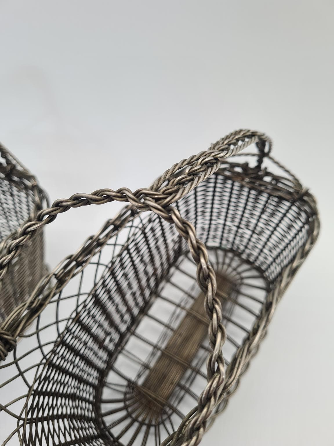 Set of two wine baskets, silver metal, France, 1970s - 305173