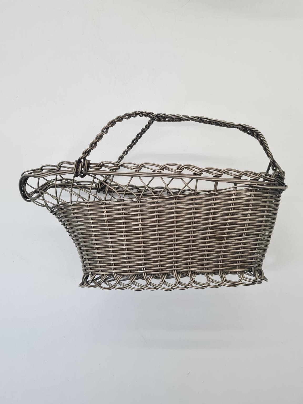 Set of two wine baskets, silver metal, France, 1970s - 305172