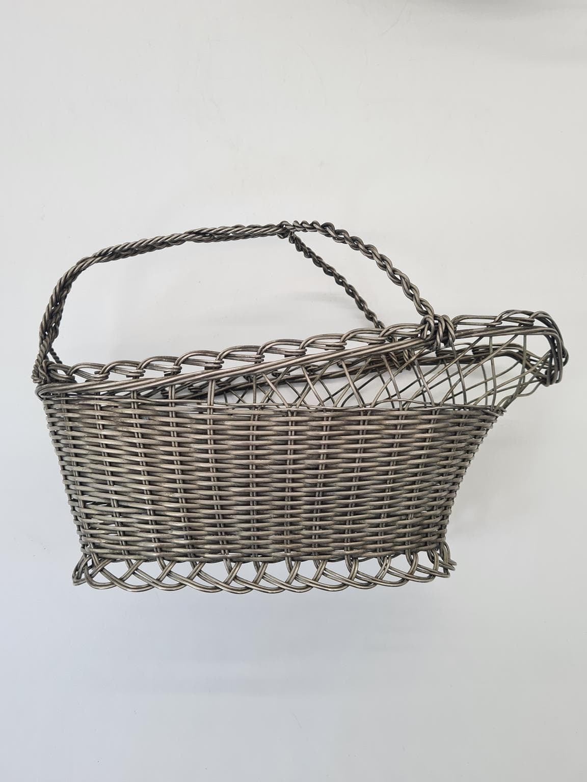 Set of two wine baskets, silver metal, France, 1970s - 305178