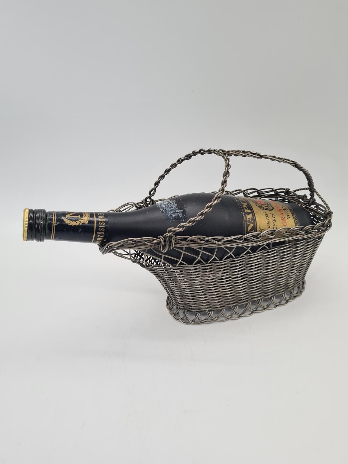 Set of two wine baskets, silver metal, France, 1970s - 305174