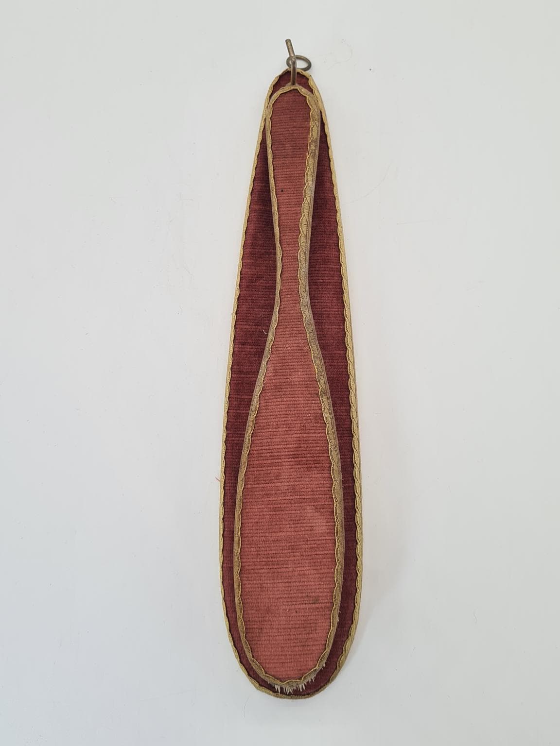 Clothes Brush Set with Case, burgundy velvet, natural bristles, metal, Europe, 1960s - 305193