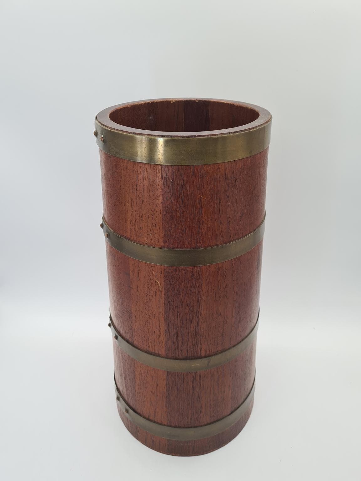 Umbrella Stand, brown mahogany, brass, Europe, 1960s - 305231