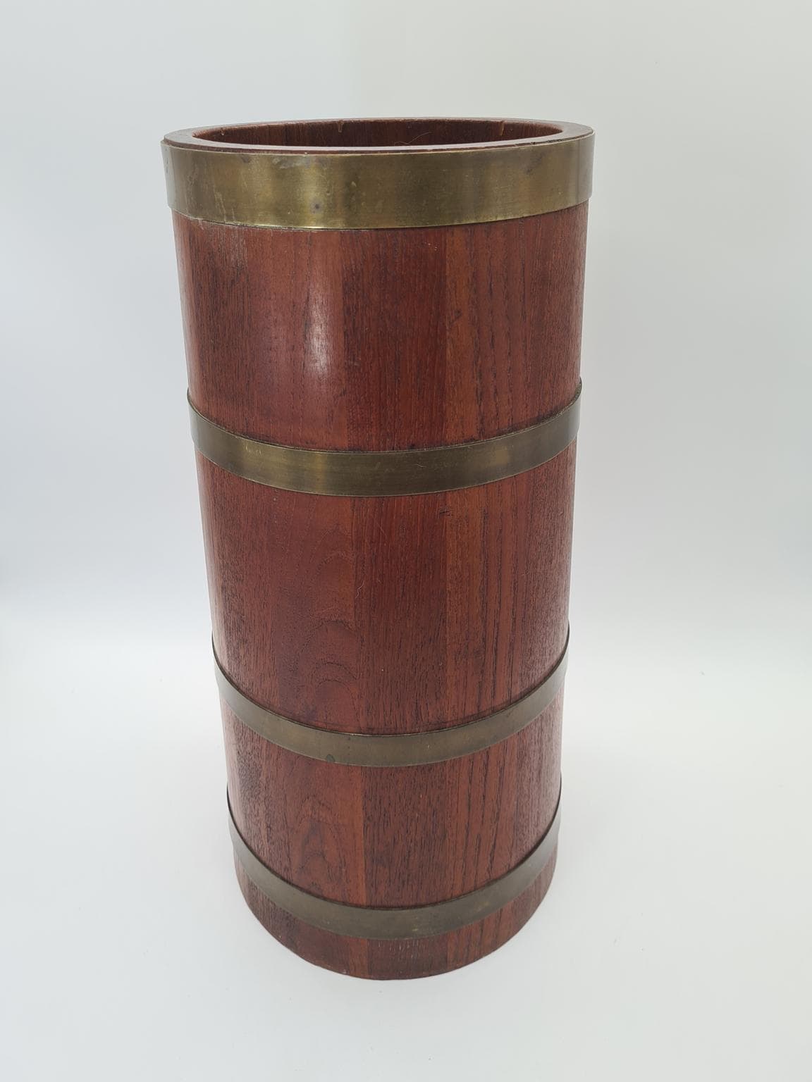 Umbrella Stand, brown mahogany, brass, Europe, 1960s - 305235