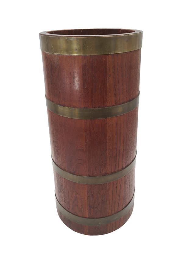 Umbrella Stand, brown mahogany, brass, Europe, 1960s - DIMENSION