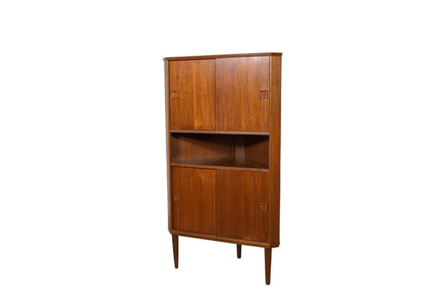 Komoda narożnikowa, teak brąz, Dania, lata 60. - WYMIARY