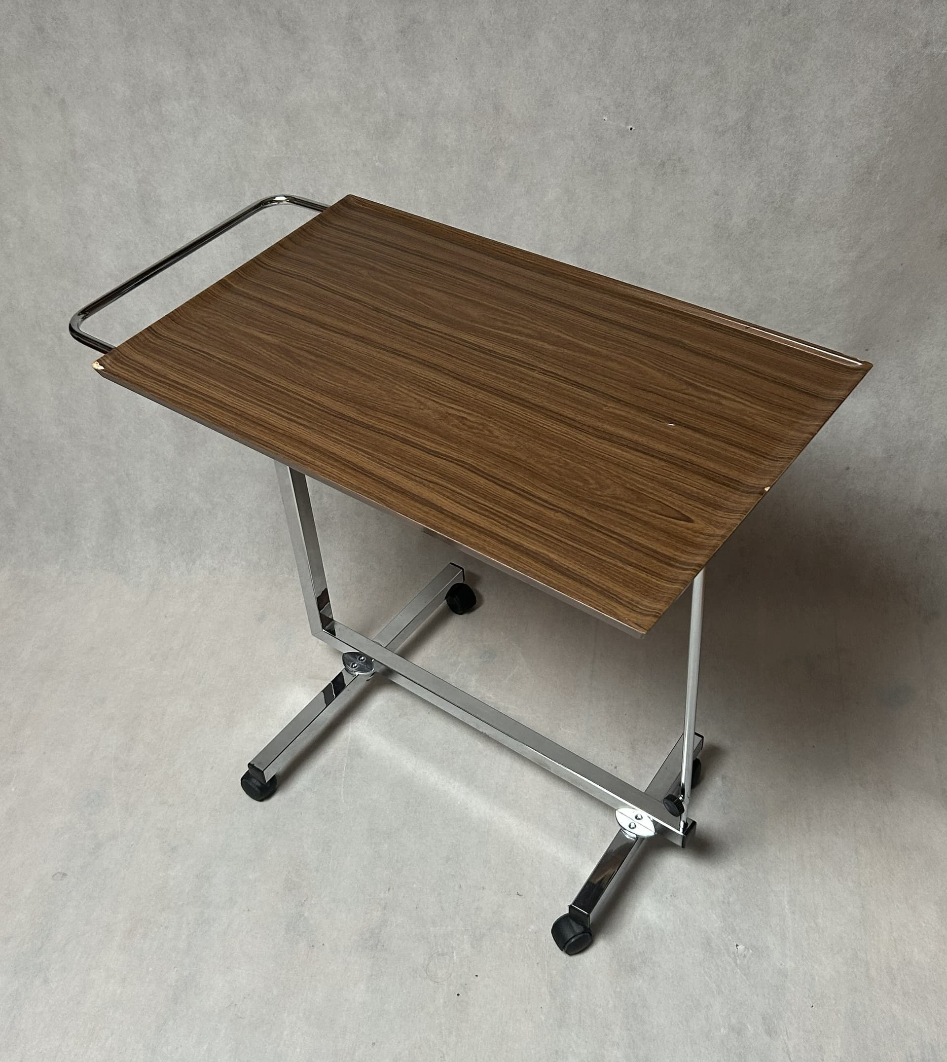 Mobile table, brown walnut, chrome, 1970s - 305409