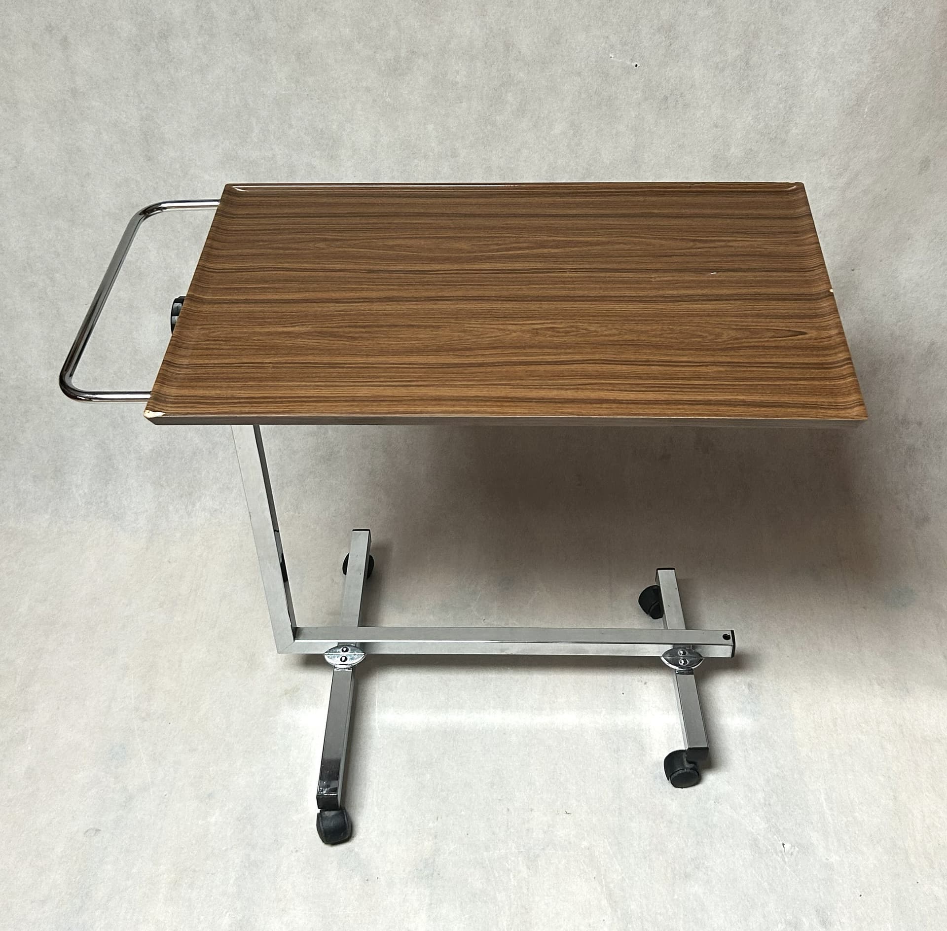 Mobile table, brown walnut, chrome, 1970s - 305407