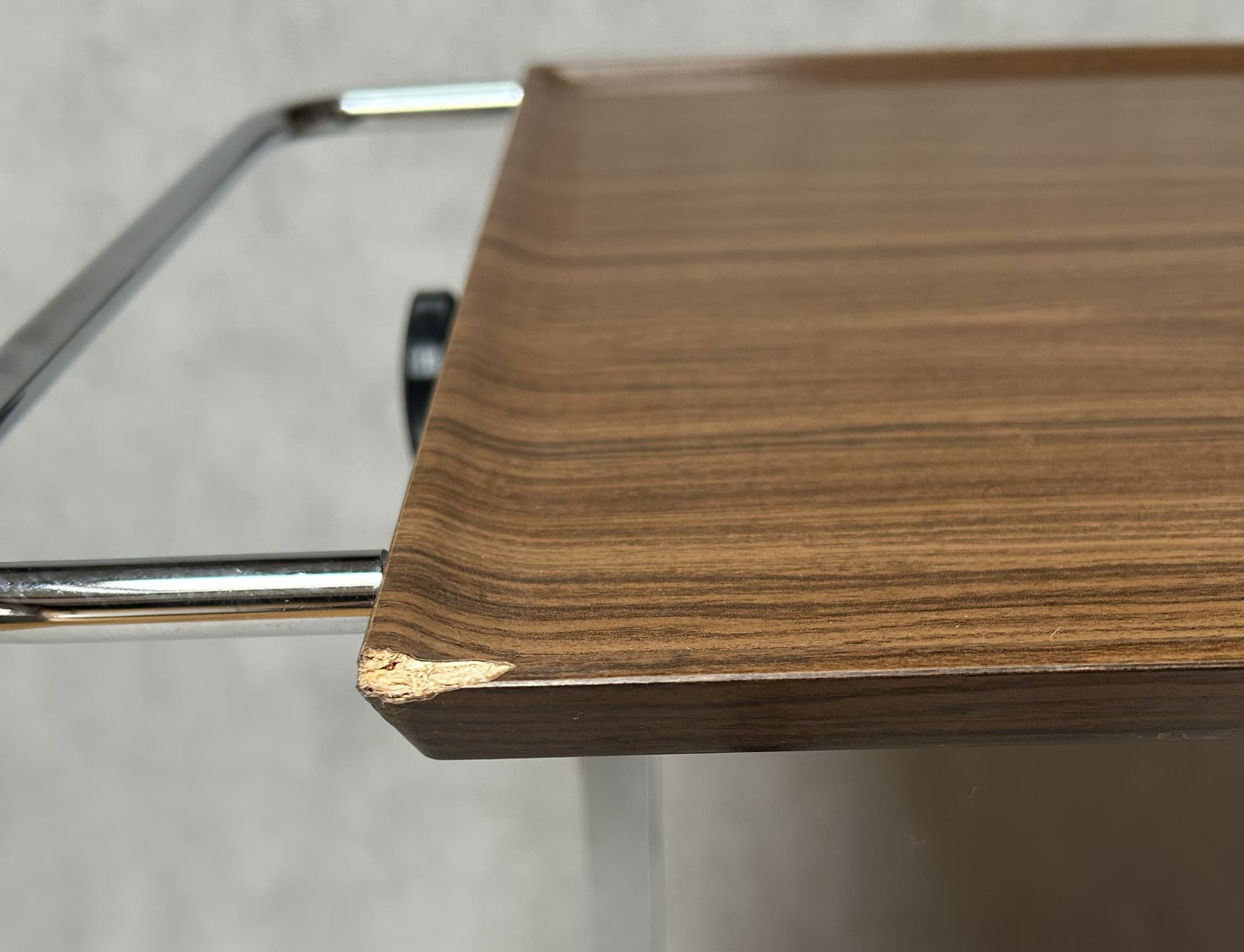Mobile table, brown walnut, chrome, 1970s - 305405
