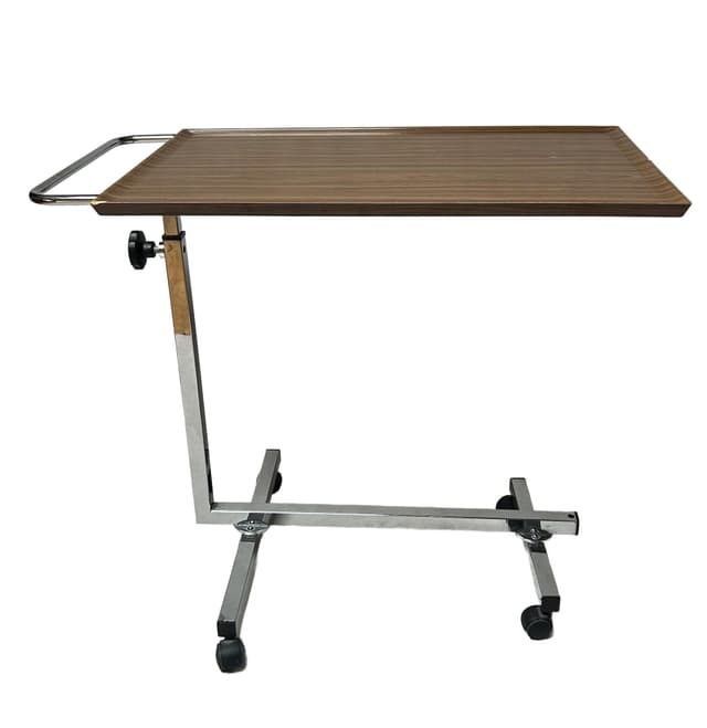 Mobile table, brown walnut, chrome, 1970s - DIMENSION