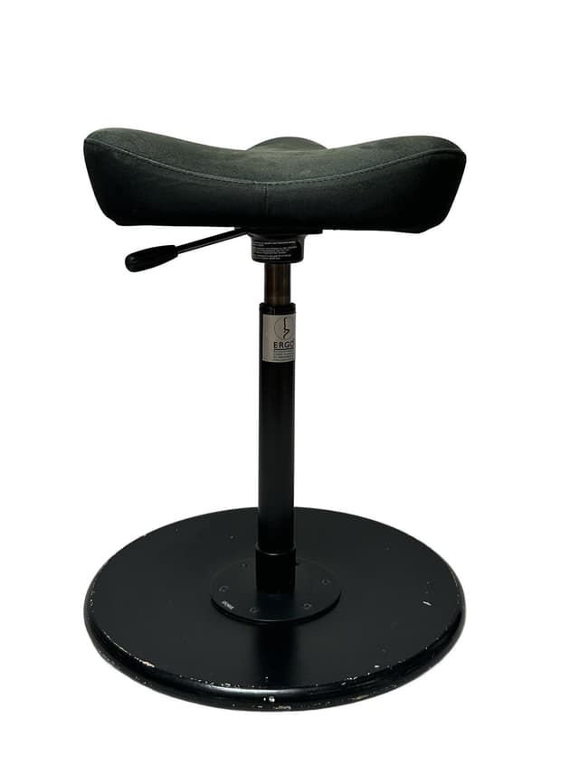 Ergonomic stool Ergo, green velvet, black metal, Stokke, 1970s. - DIMENSION