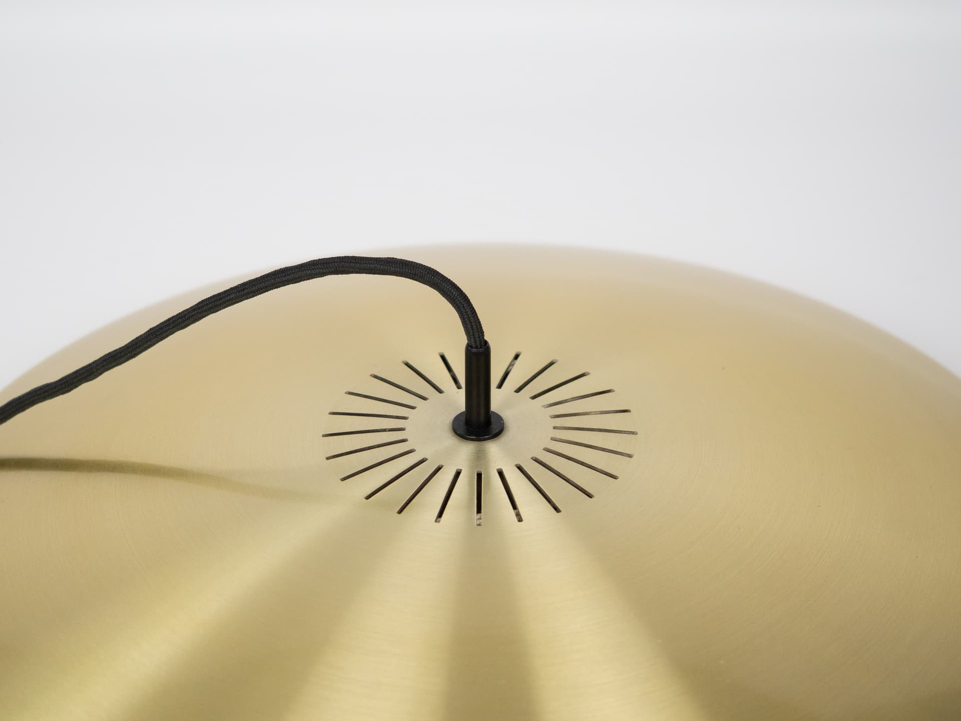 Pendant lamp Diskos, gold metal, by J. Hammerborg, Fog & Mørup, Denmark, 1960s. - 305460