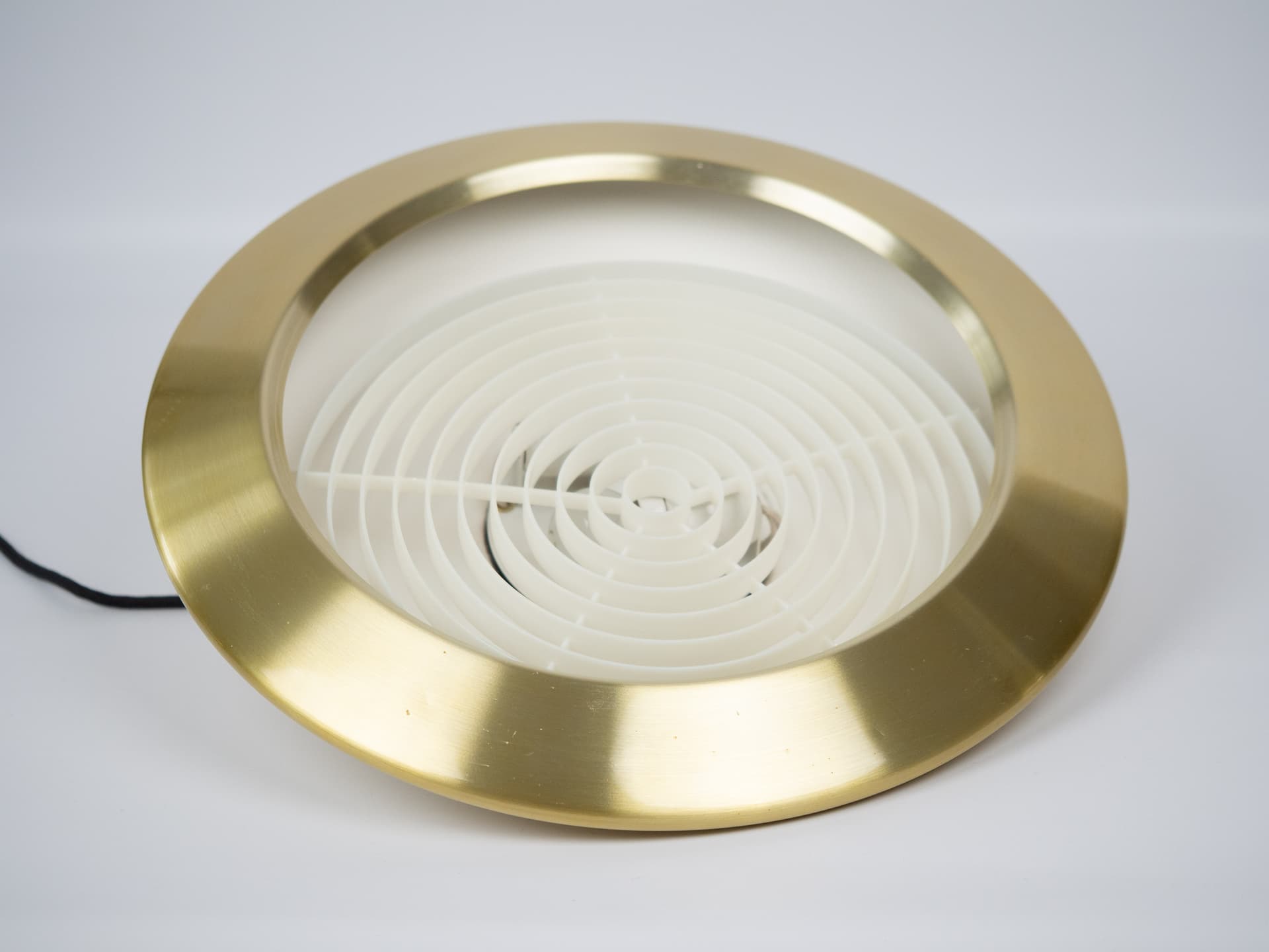 Pendant lamp Diskos, gold metal, by J. Hammerborg, Fog & Mørup, Denmark, 1960s. - 305465
