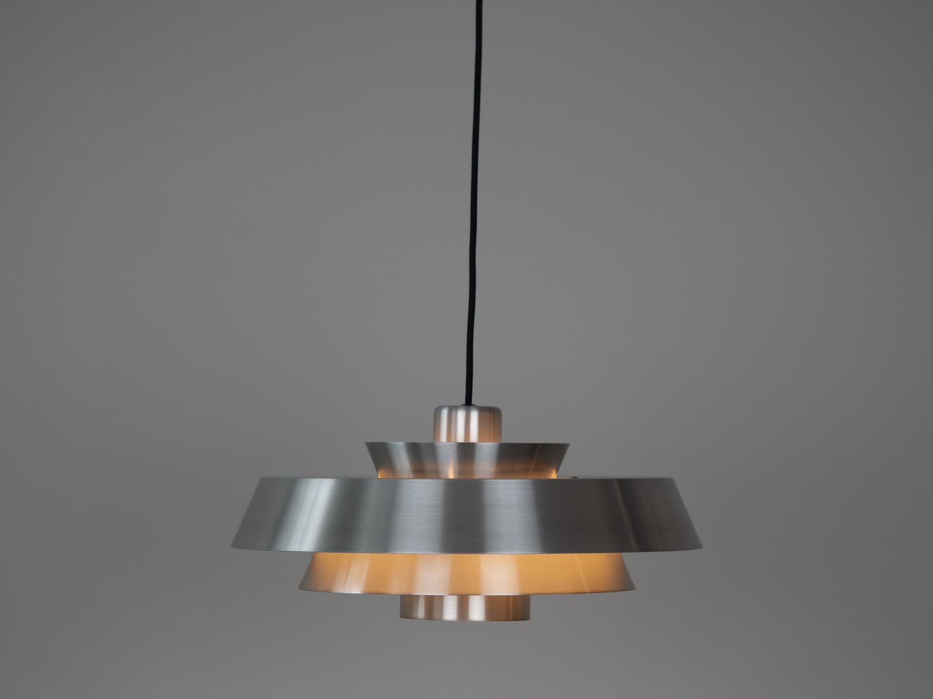 Pendant lamp Nova, silver aluminium, by J. Hammerborg, Fog & Mørup, Denmark, 1960s. - 305480